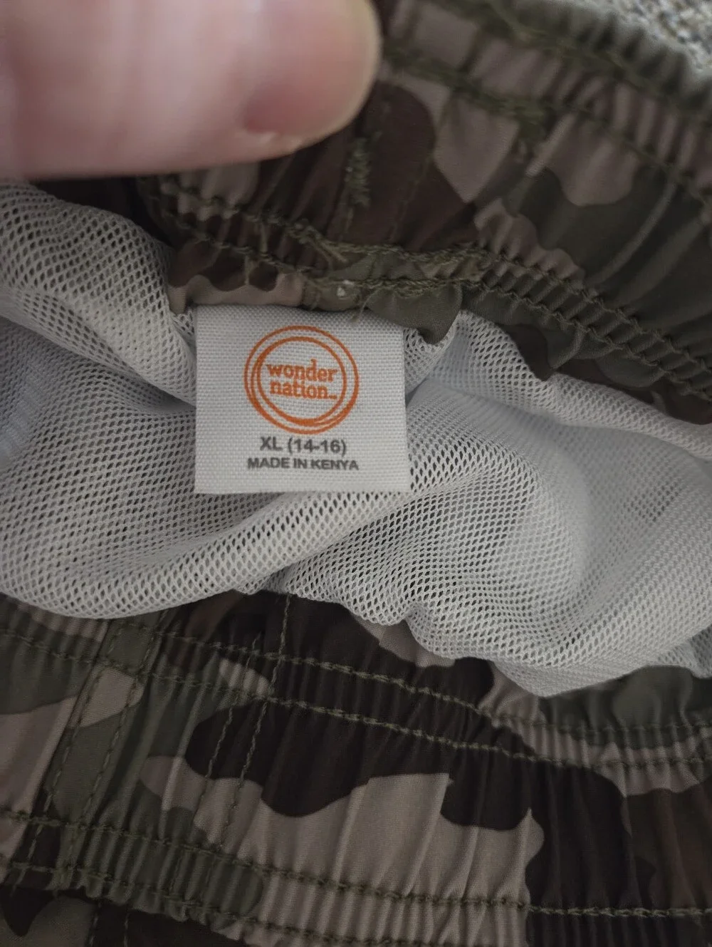 Wonder Nation Boys Camo Swim Trunks - XL